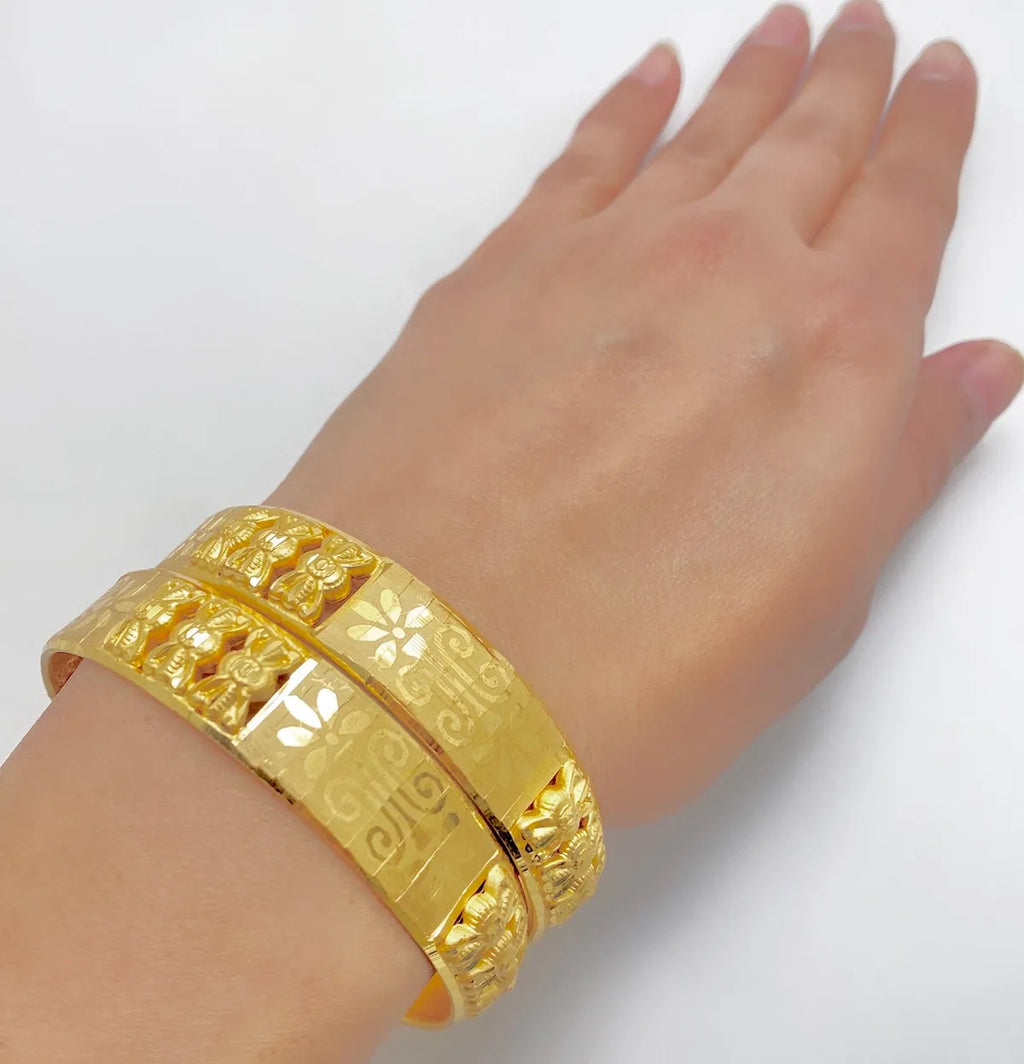 Gold Micro Plated Handcrafted Traditional Bangle Cuff For Women