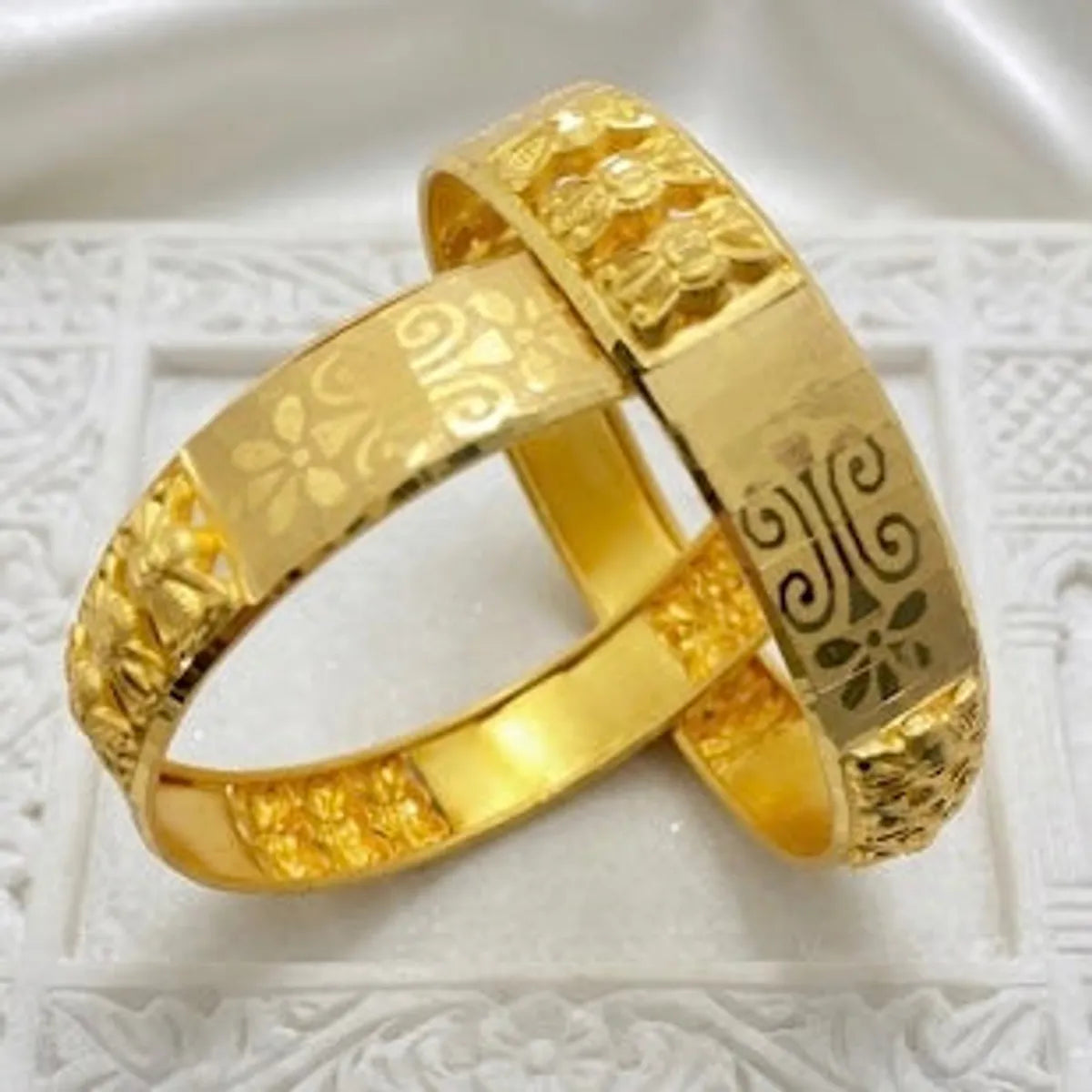 Gold Micro Plated Handcrafted Traditional Bangle Cuff For Women