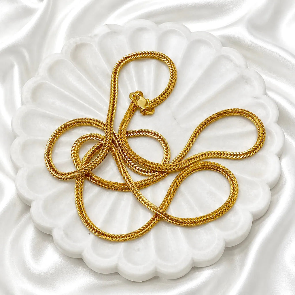 Gold Micro Plated Copper Snake Chain Necklace For Women