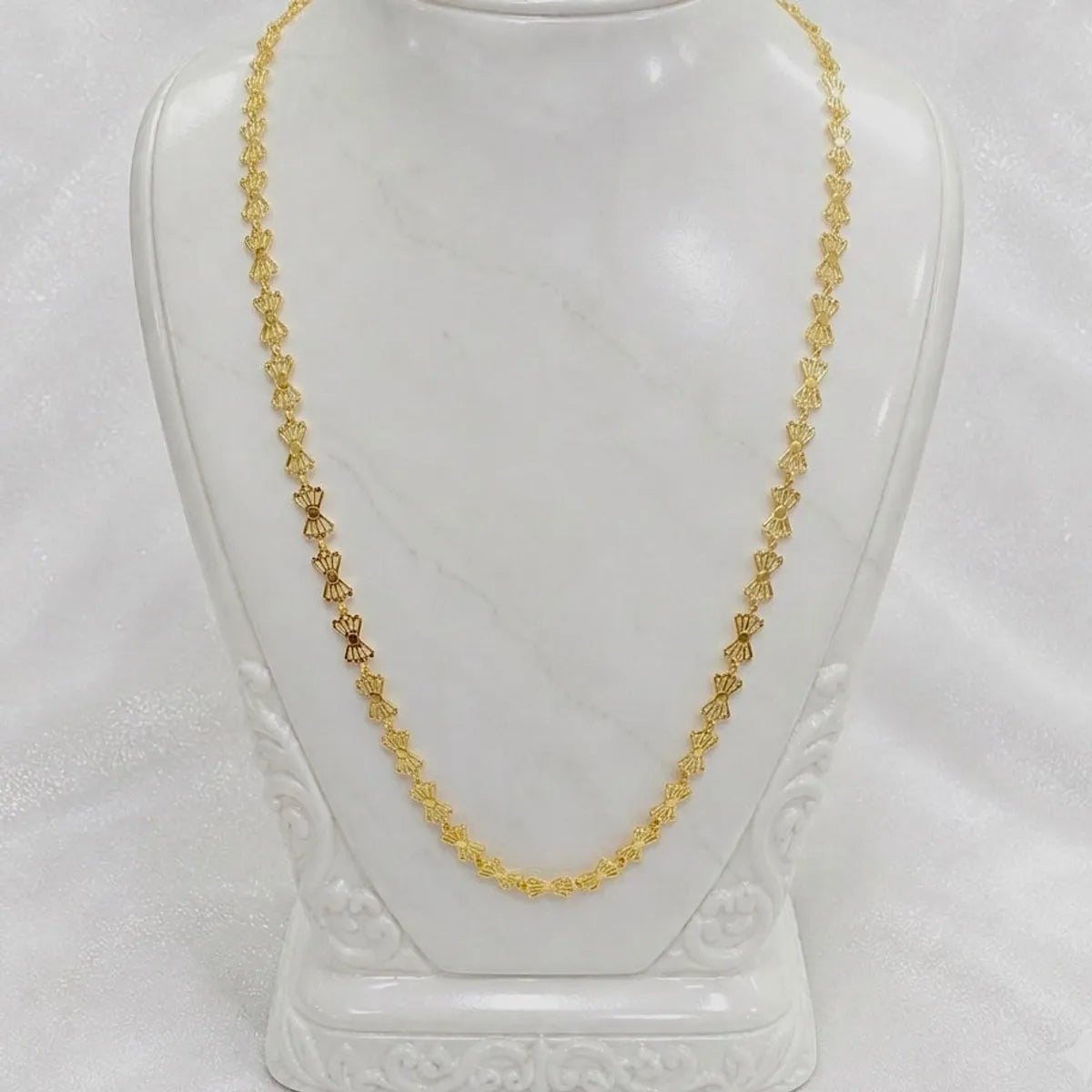 Gold Micro Plated Copper Fan Link Neck Chain For Women