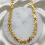 Gold Micro Plated Copper Fan Link Neck Chain For Women