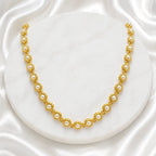 White Gold Micro Plated Copper Pearl Floral Neck Chain For Women