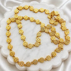 Gold Micro Plated Floral Link Neck Chain For Women