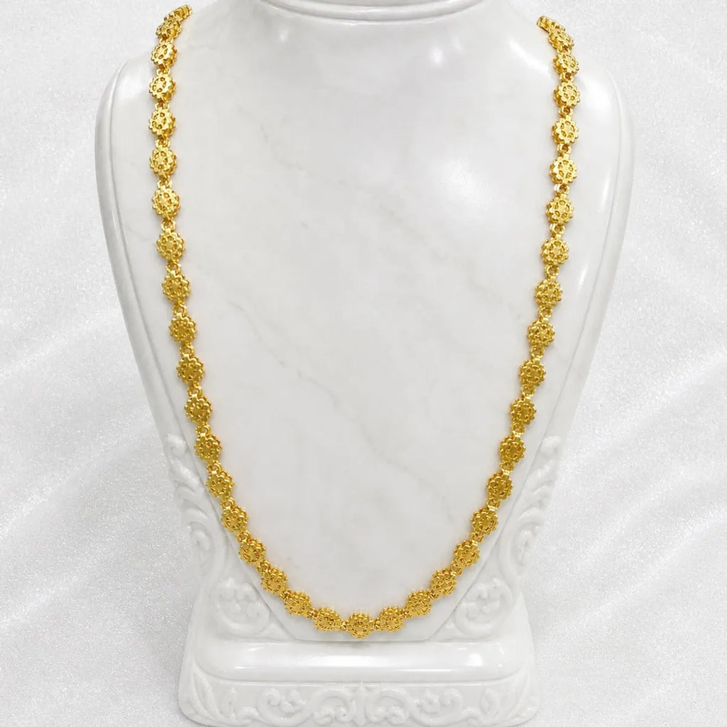 Gold Micro Plated Floral Link Neck Chain For Women