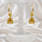 Gold Micro Plated Hoop Jhumka Ghungroo Temple Earrings