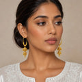 Gold Plated Handcrafted Hoop Jhumka Earrings For Women