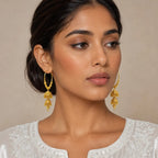 Gold Plated Handcrafted Hoop Jhumka Earrings For Women