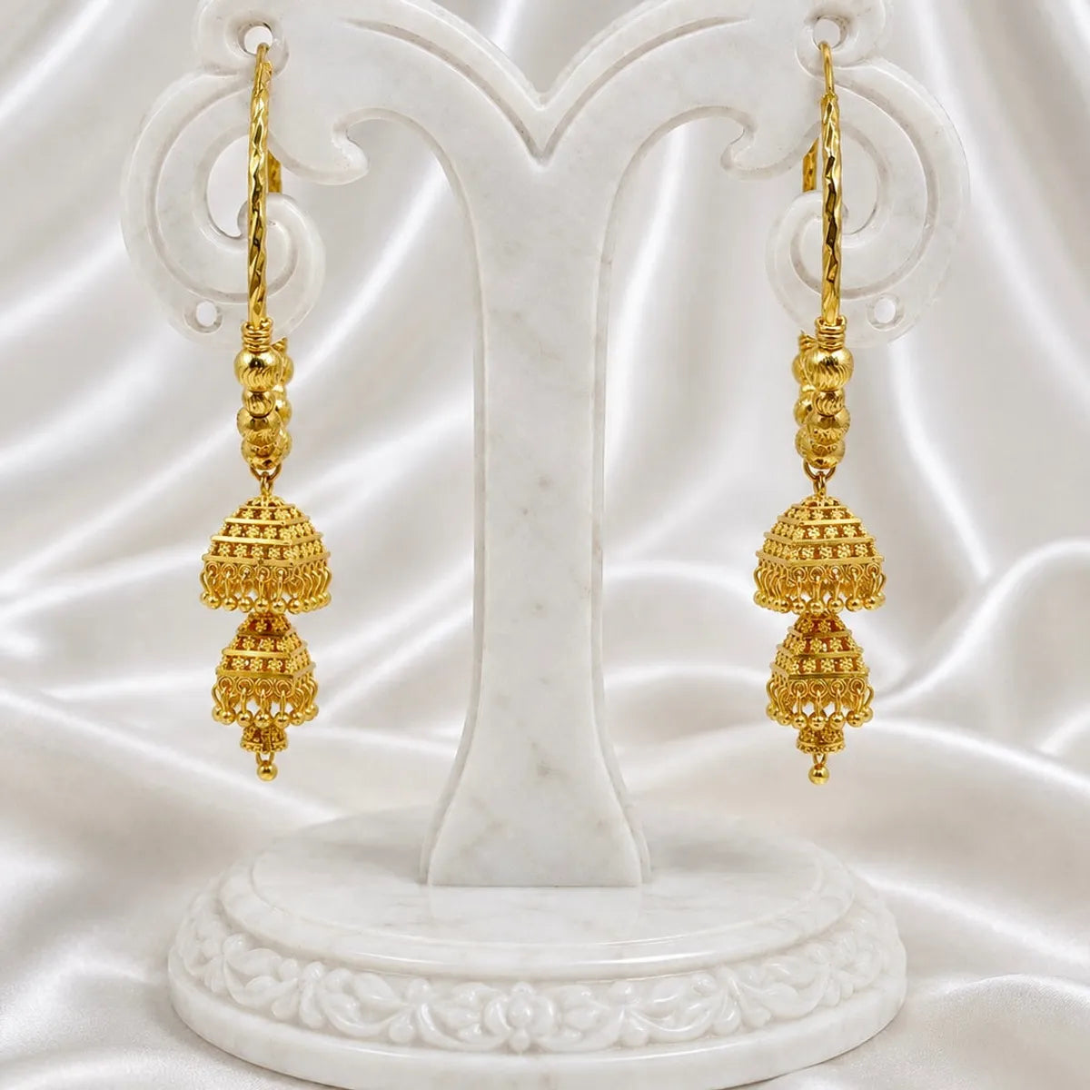 Gold Plated Handcrafted Hoop Jhumka Earrings For Women