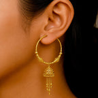Gold Micro Plated Handcrafted Hoop Jhumka Earrings For Women