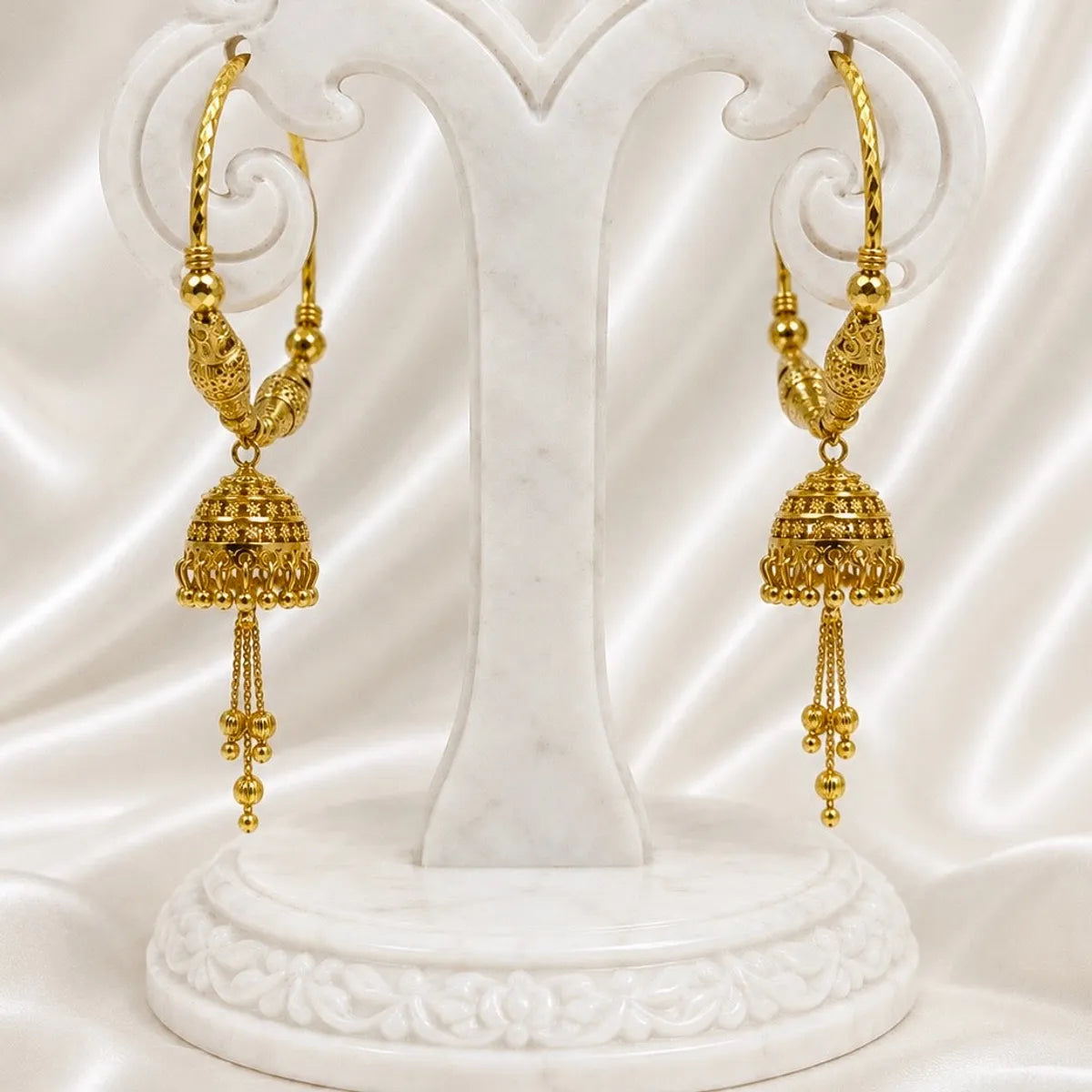Gold Micro Plated Handcrafted Hoop Jhumka Earrings For Women