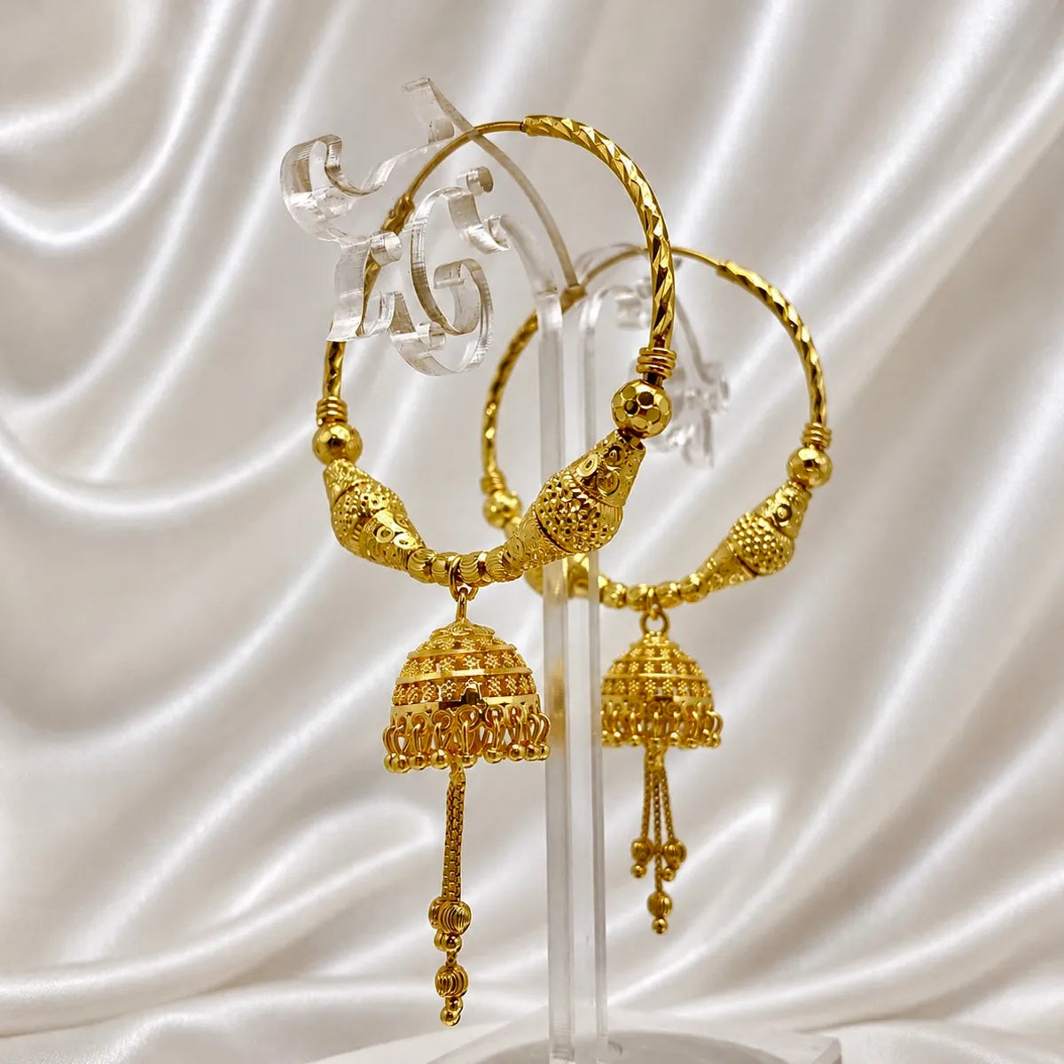 Gold Micro Plated Handcrafted Hoop Jhumka Earrings For Women