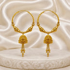 Gold Micro Plated Handcrafted Hoop Jhumka Earrings For Women