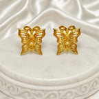 Gold Micro Plated Butterfly Temple Tie Chain Necklace Set