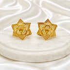 Gold Micro Plated Heart Motif Statement Pendant Necklace Set
