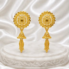 Gold Micro Plated Peacock Spiral Pendant Necklace Set For Women