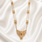 Gold Micro-Plated Copper Ad Crystal Floral Pendant Necklace Set For Women