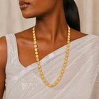 Gold Micro Plated Square Pearl Link Necklace For Women