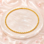 Gold Micro-Plated Copper Textured Belcher Link Neck Chain For Women