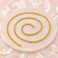 Gold Micro-Plated Copper Textured Belcher Link Neck Chain For Women