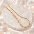 Gold Micro Plated Embossed Ball Bead Neck Chain For Women