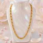 Gold Micro Plated Copper Anchor Bar Link Neck Chain For Women