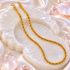 Gold Micro Plated Rope Twist Neck Chain For Women