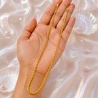 Gold Micro Plated Rope Twist Neck Chain For Women