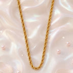 Gold Micro Plated Rope Twist Neck Chain For Women